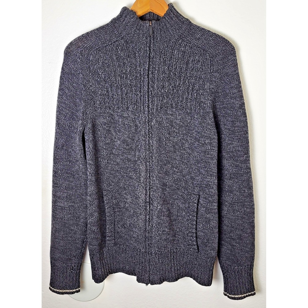 Icebreaker Full-Zip Sweater Jacket Sz S Marled Gray Merino Wool Blend Knit